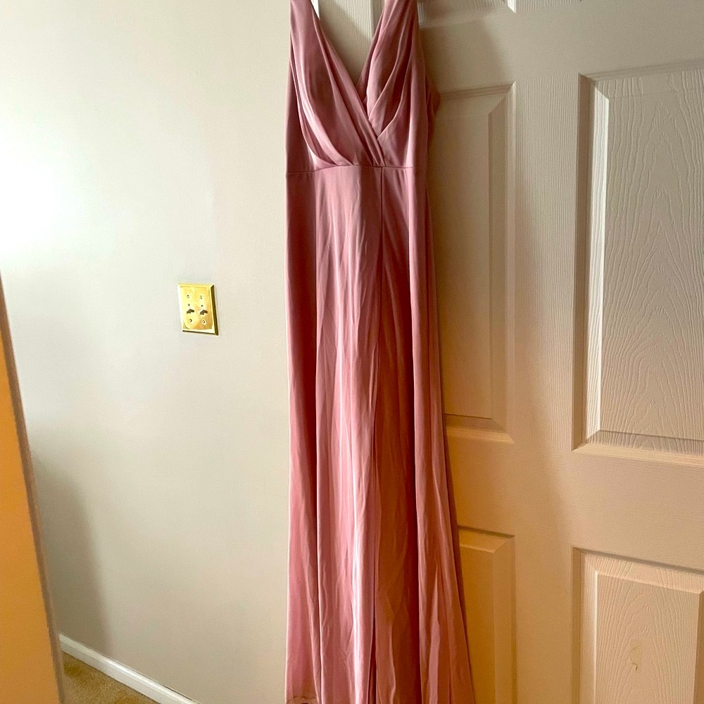Azazie Skye Bridesmaid Dress In Beautiful Dusty Mauve, Size 6 - Picture 3 of 12